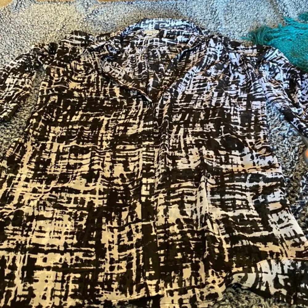 Black and white shift dress